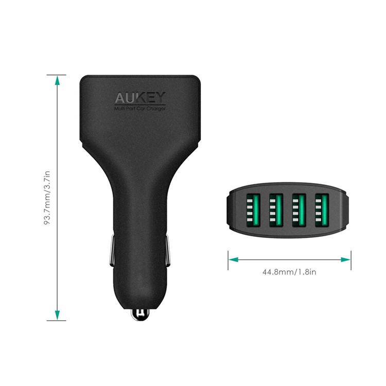 Aukey CC-01 Multiple 4-Port USB Car Charger 48W 9.6A with AIPower Tech-2