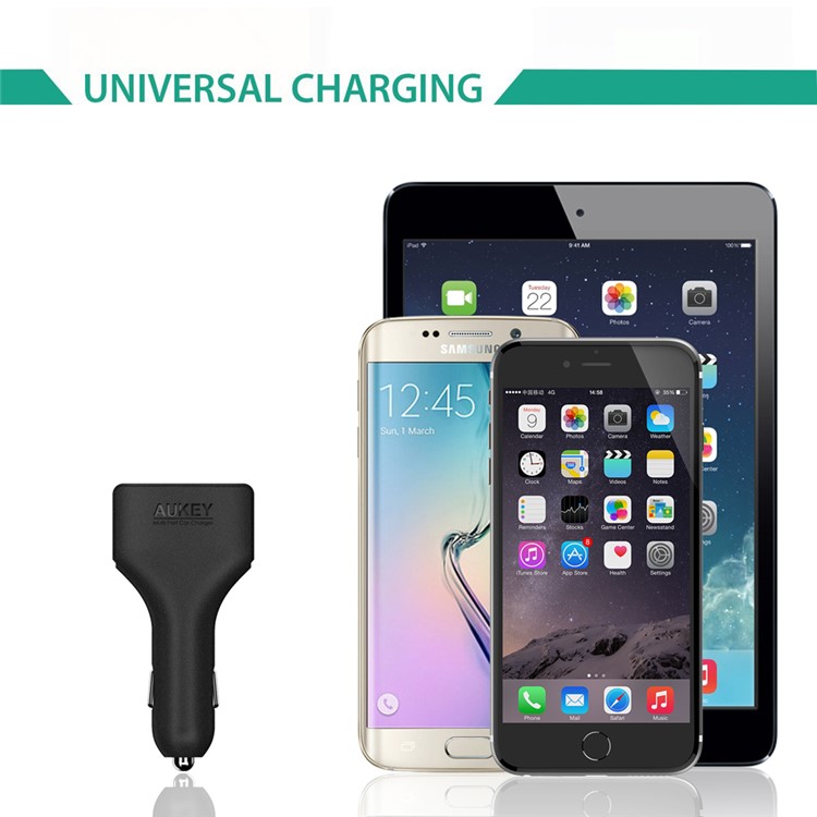 Aukey CC-01 Multiple 4-Port USB Car Charger 48W 9.6A with AIPower Tech-5