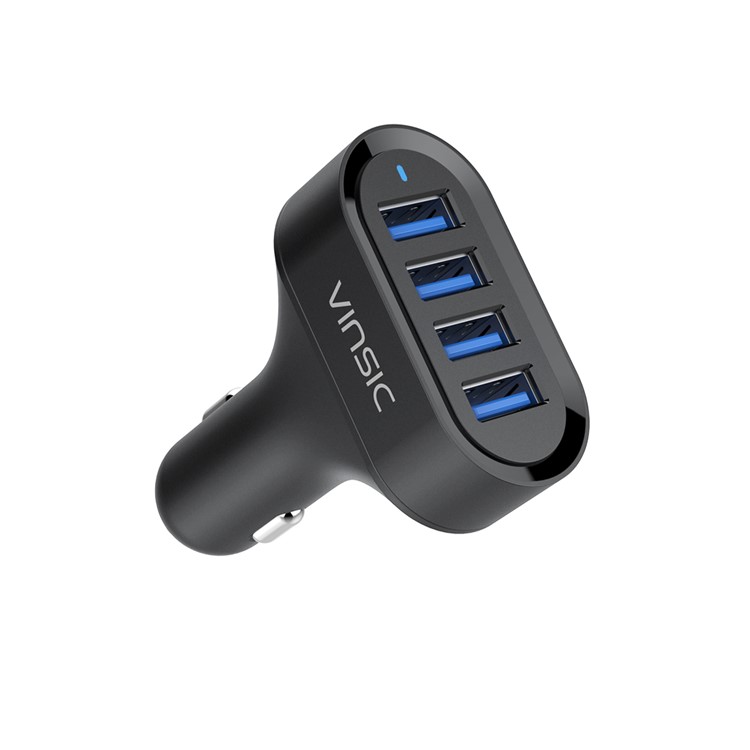 VINSIC VSCC401B 5V 8A (40W) 4-Port USB Smart Car Charger - Black-2