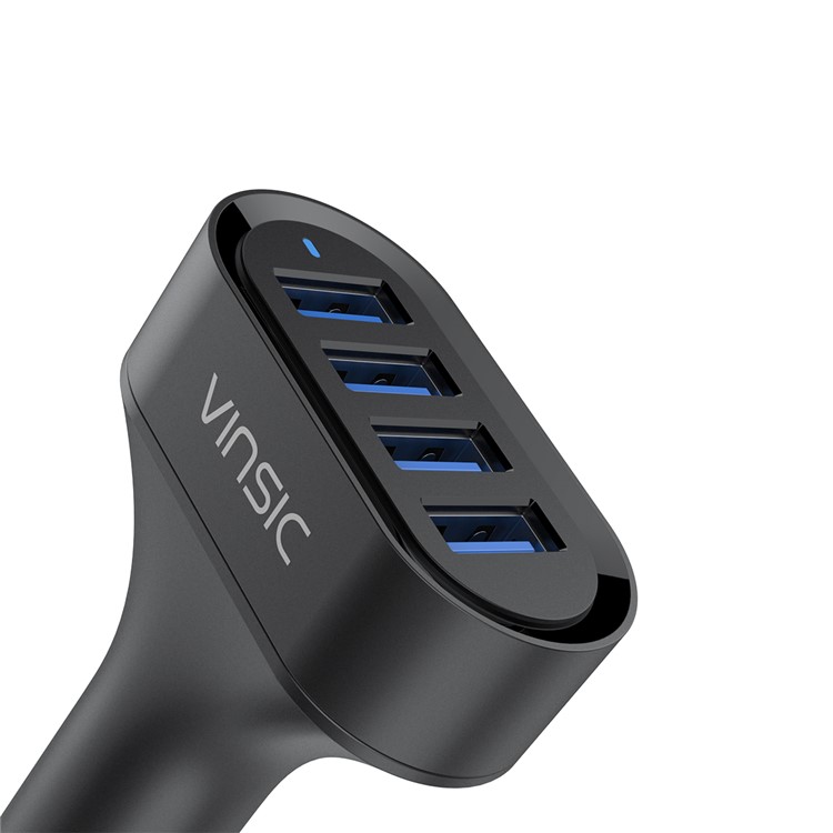 VINSIC VSCC401B 5V 8A (40W) 4-Port USB Smart Car Charger - Black-4