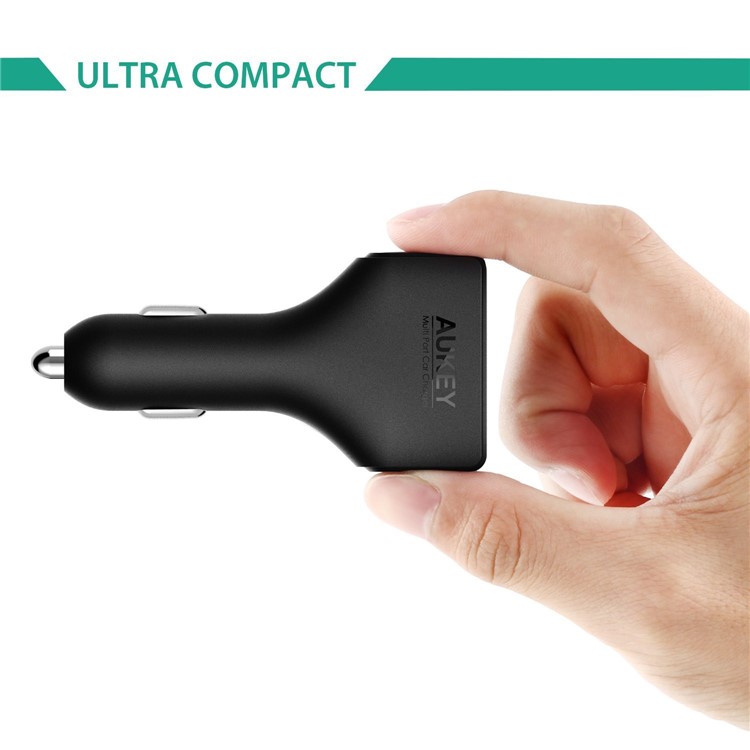 AUKEY CC-T9 4 Ports USB Car Charger with Quick Charge QC3.0 Output for iPhone Samsung Huawei-4