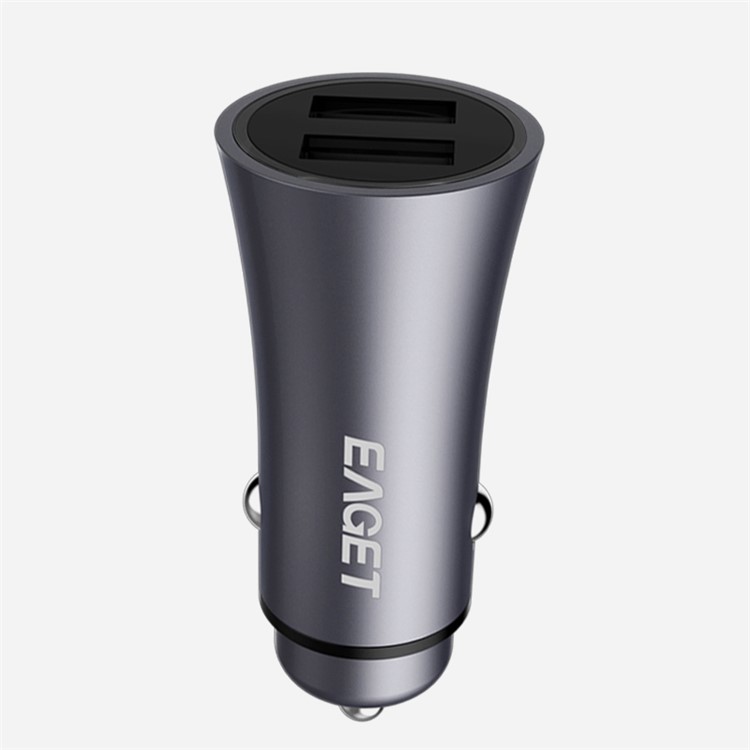 EAGET Mini Dual USB Universal Car Charger for iPhone Samsung Huawei LG Etc - Grey-3