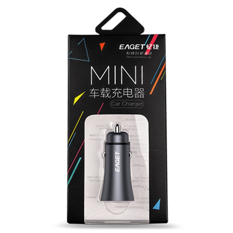 EAGET Mini Dual USB Universal Car Charger for iPhone Samsung Huawei LG Etc - Grey-5