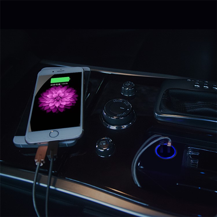 EAGET Mini Dual USB Universal Car Charger for iPhone Samsung Huawei LG Etc - Grey-7