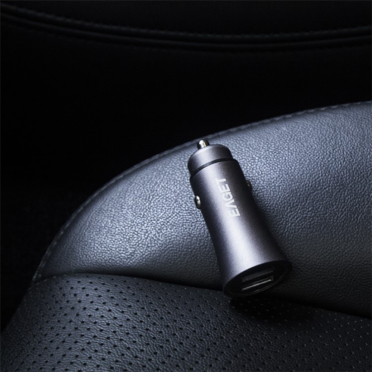 EAGET Mini Dual USB Universal Car Charger for iPhone Samsung Huawei LG Etc - Grey-8