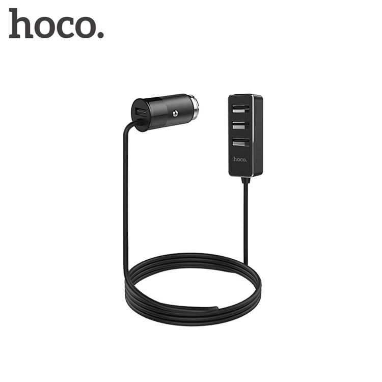HOCO Z17B 5V/5.5A Car Charger with 4 USB Ports for iPhone Samsung etc. - Black-1