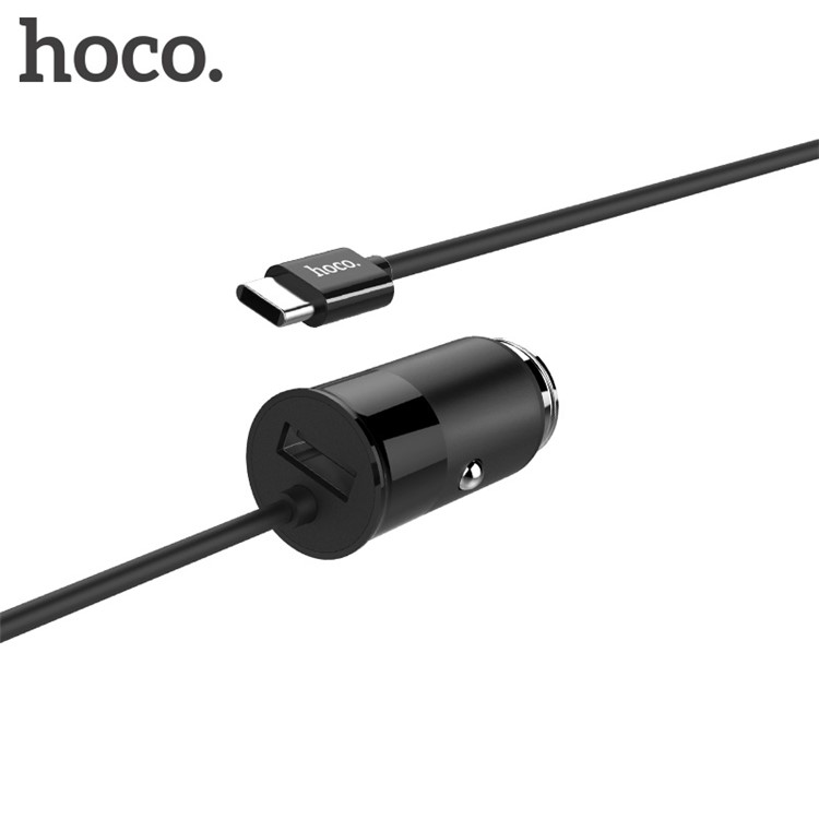 HOCO Z17 5V/3.1A Single USB Car Charger with Built-in 1m Micro USB Cable for Samsung Huawei etc.-3