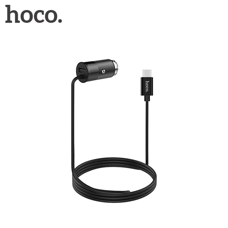 HOCO Z17 5V/3.1A Single USB Car Charger with Built-in 1m Type-C Cable for Samsung Note 8/S8/S8 Plus etc.-1