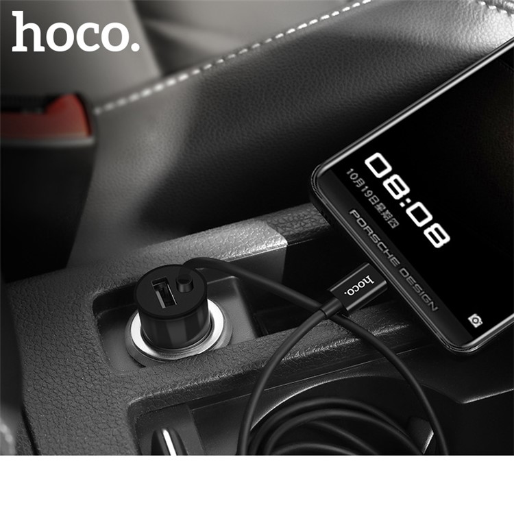 HOCO Z17 5V/3.1A Single USB Car Charger with Built-in 1m Type-C Cable for Samsung Note 8/S8/S8 Plus etc.-3