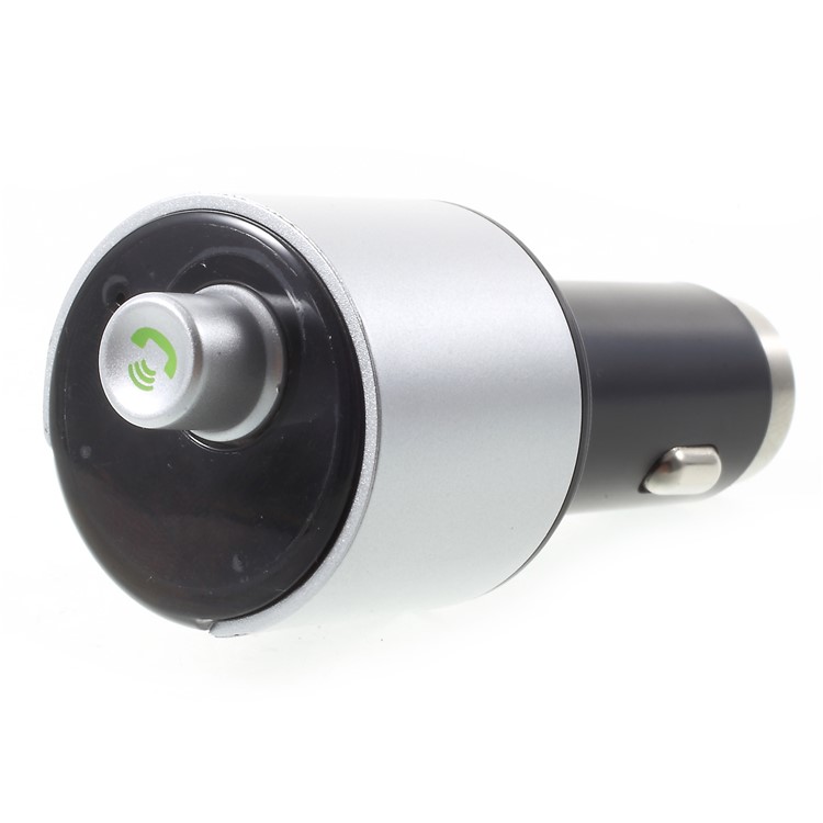 Bluetooth FM Transmitter Dual USB Car Charger with Emergency Hammer - Silver Color-3