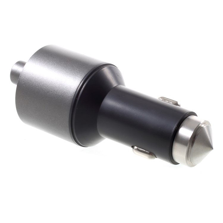 Bluetooth In-car MP3 Player FM Transmitter Dual USB Car Charger with Emergency Hammer - Grey-6