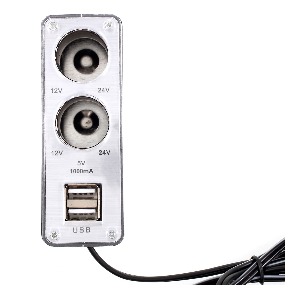 Doppel-USB-Auto-Ladegerät Mit Dual-Zigarettenanzünder-Buchsen Für Iphone Samsung Huawei Etc.-2