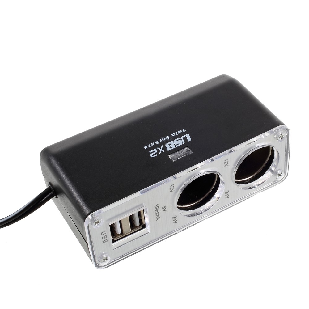 Doppel-USB-Auto-Ladegerät Mit Dual-Zigarettenanzünder-Buchsen Für Iphone Samsung Huawei Etc.-3