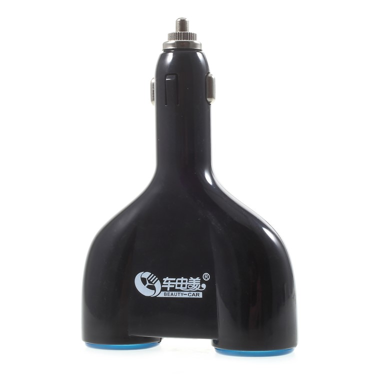 90W 12V/24V Dual USB Car Charger with Dual Cigarette Lighter Sockets for Phones Tablets-2