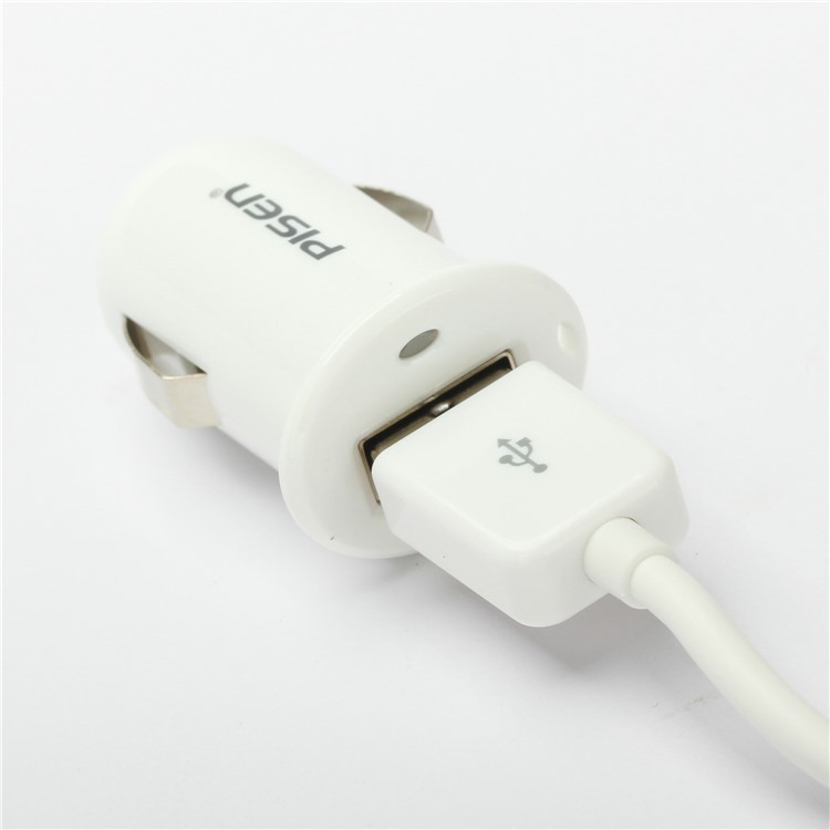 PISEN Mini Car Charger + Micro USB Charging Cable for Samsung HTC LG - White-11