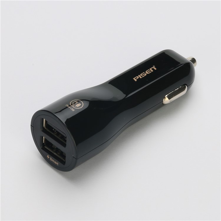 PISEN TS-C063 Dual USB Ports 2A Car Charger for iPhone iPad Samsung Smartphones - Black-10