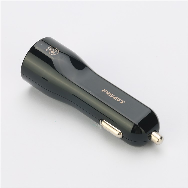 PISEN TS-C063 Dual USB Ports 2A Car Charger for iPhone iPad Samsung Smartphones - Black-2