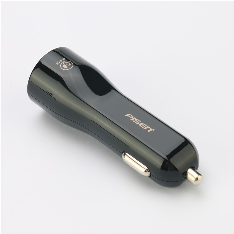 PISEN TS-C063 Dual USB Ports 2A Car Charger for iPhone iPad Samsung Smartphones - Black-4