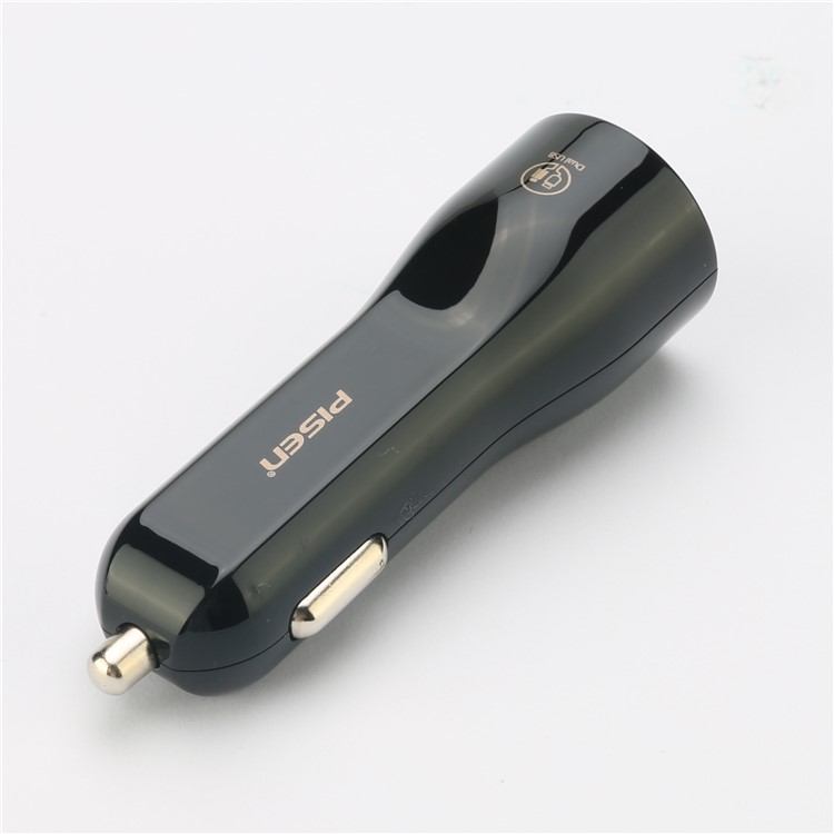 PISEN TS-C063 Dual USB Ports 2A Car Charger for iPhone iPad Samsung Smartphones - Black-5