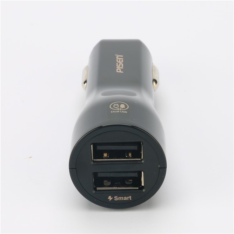 PISEN TS-C063 Dual USB Ports 2A Car Charger for iPhone iPad Samsung Smartphones - Black-7