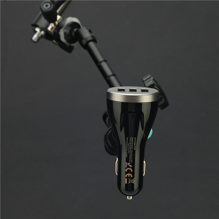 PISEN TS-C073 3 USB Ports 2.4A Car Charger for iPhone iPad Samsung Smartphones Tablets - Black-12