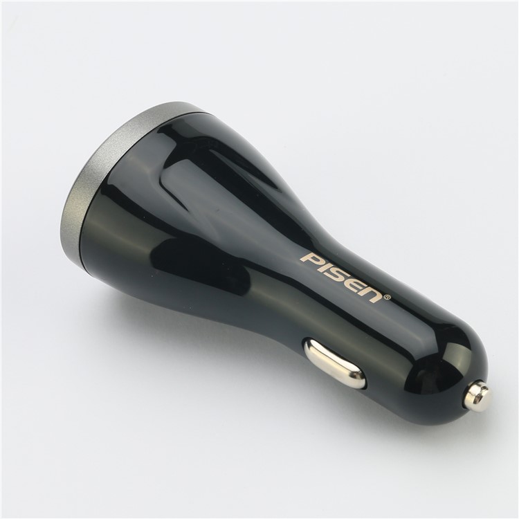 PISEN TS-C073 3 USB Ports 2.4A Car Charger for iPhone iPad Samsung Smartphones Tablets - Black-2