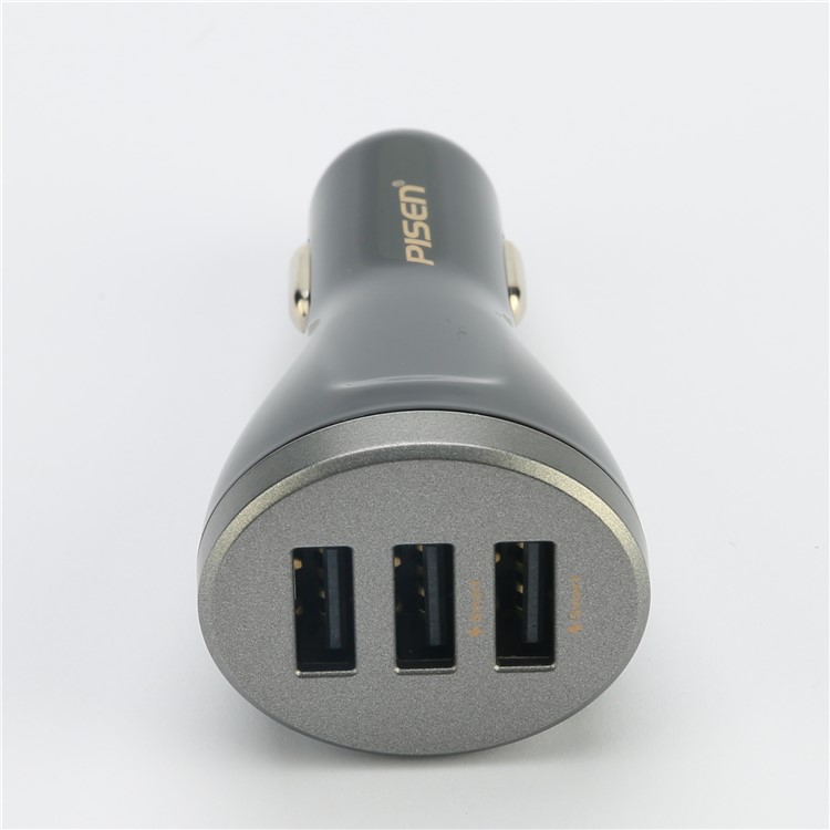 PISEN TS-C073 3 USB Ports 2.4A Car Charger for iPhone iPad Samsung Smartphones Tablets - Black-5