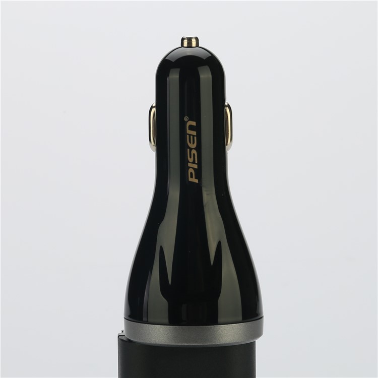 PISEN TS-C073 3 USB Ports 2.4A Car Charger for iPhone iPad Samsung Smartphones Tablets - Black-8