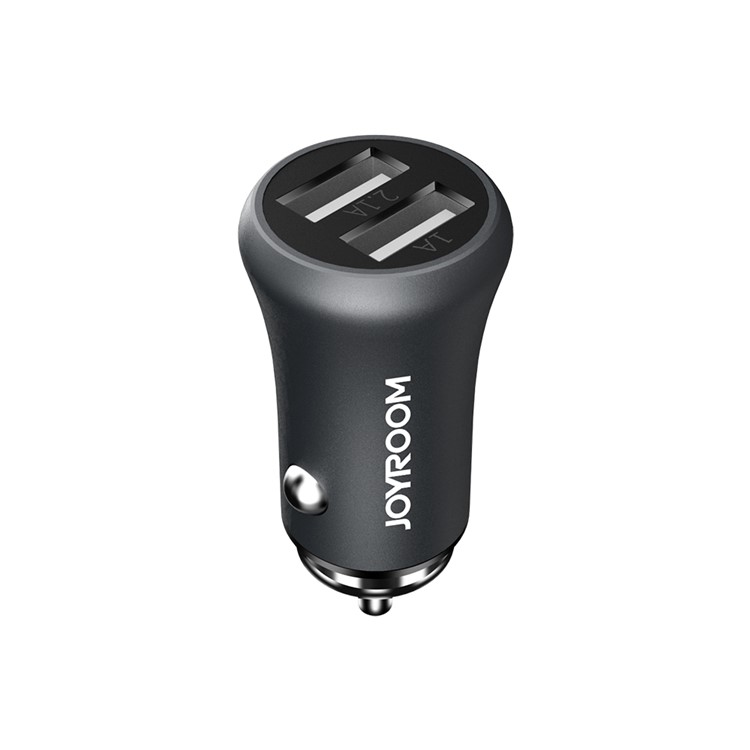 JOYROOM F635 Portable Dual USB Ports 3.1A Smart Car Charger for iPhone iPad Samsung - Grey-1