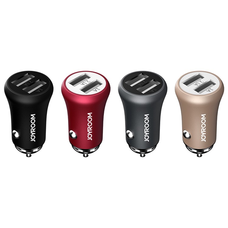 JOYROOM F635 Metal Dual USB Ports 3.1A Smart Car Charger for iPhone iPad Samsung - Red-3