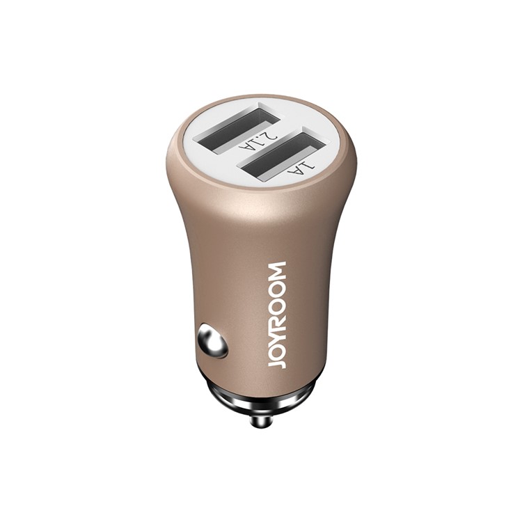 JOYROOM F635 Dual USB Ports 3.1A Car Charger for iPhone iPad Samsung - Gold Color-1