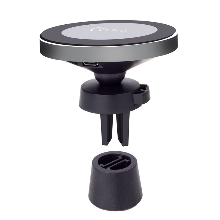 WH-10B Qi Wireless Car Charger Pad Car Mount Phone Holder for iPhone X/8/8 Plus - Silver-1