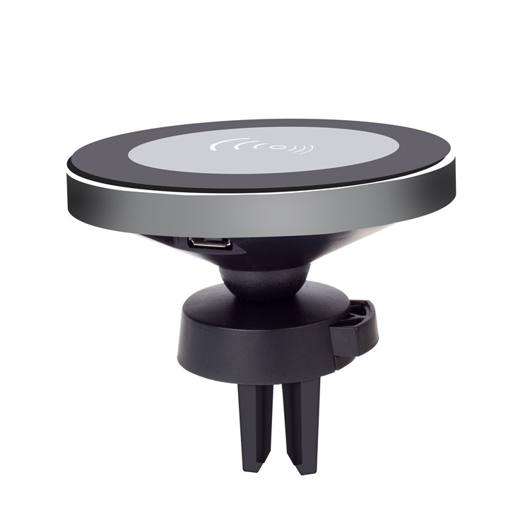 WH-10B Qi Wireless Car Charger Pad Car Mount Phone Holder for iPhone X/8/8 Plus - Silver-4