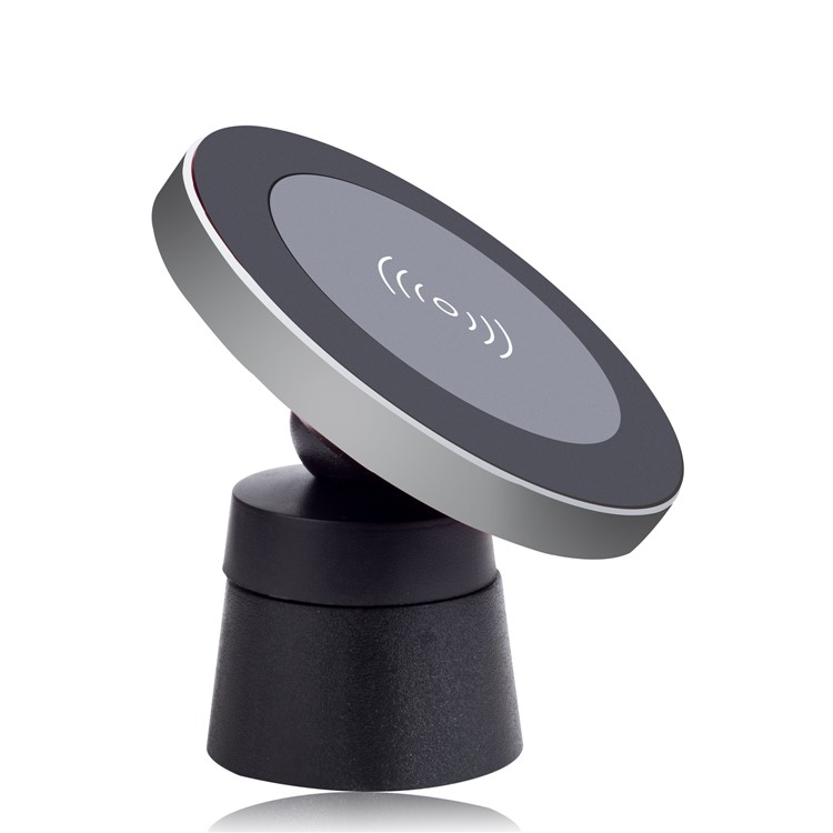 WH-10B Qi Wireless Car Charger Pad Car Mount Phone Holder for iPhone X/8/8 Plus - Silver-5