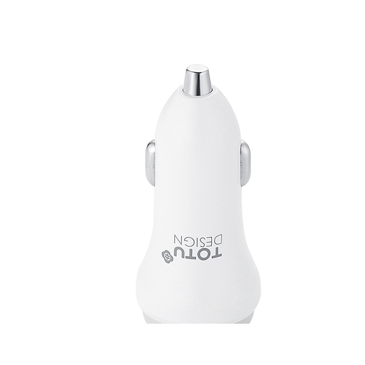 TOTU Bullet Series CC15 QC3.0 Dual USB Smart Car Charger for iPhone Samsung Huawei - White-1