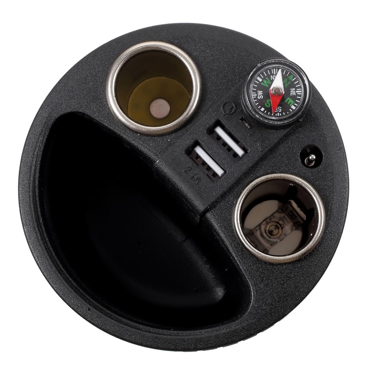 OLESSON No.1640 Voltage Display 1 to 2 Car Cigarette Lighter Socket & Dual USB Car Charger with Compass-4