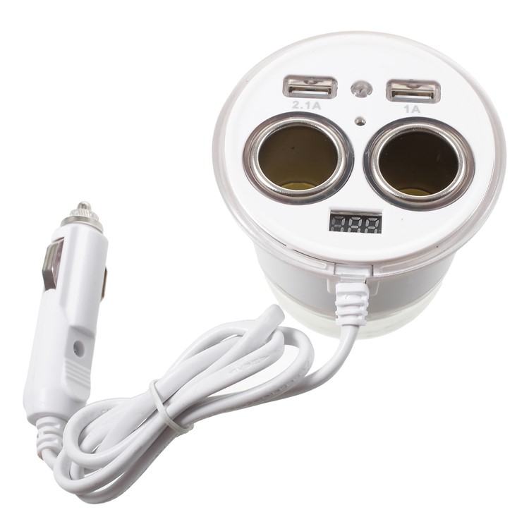 OLESSON No.1615 1 to 2 Car Cigarette Lighter Socket & Dual USB Car Charger-1