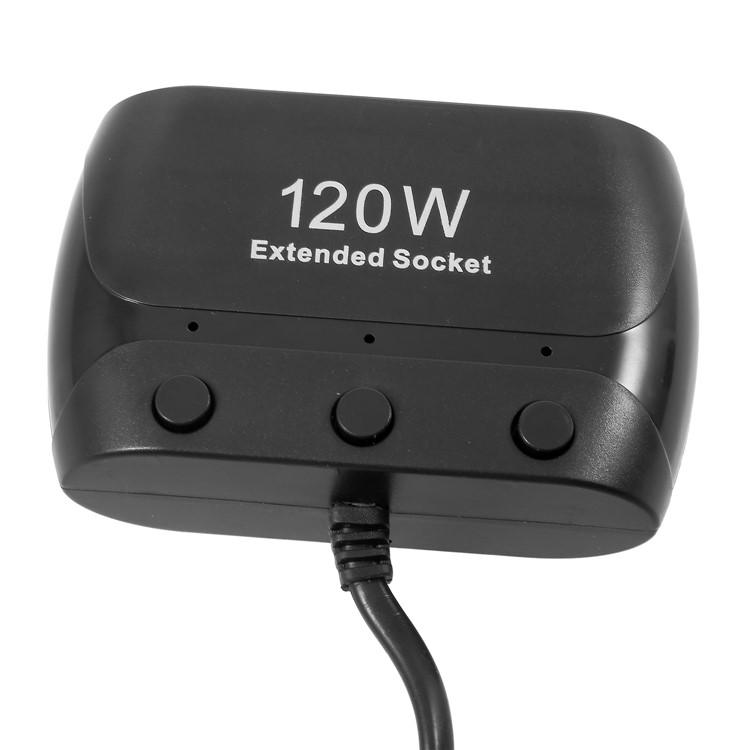 OLESSON No.1519 120W 12V/24V 1 to 3 Sockets Car Cigarette Lighter Splitter - Black-4