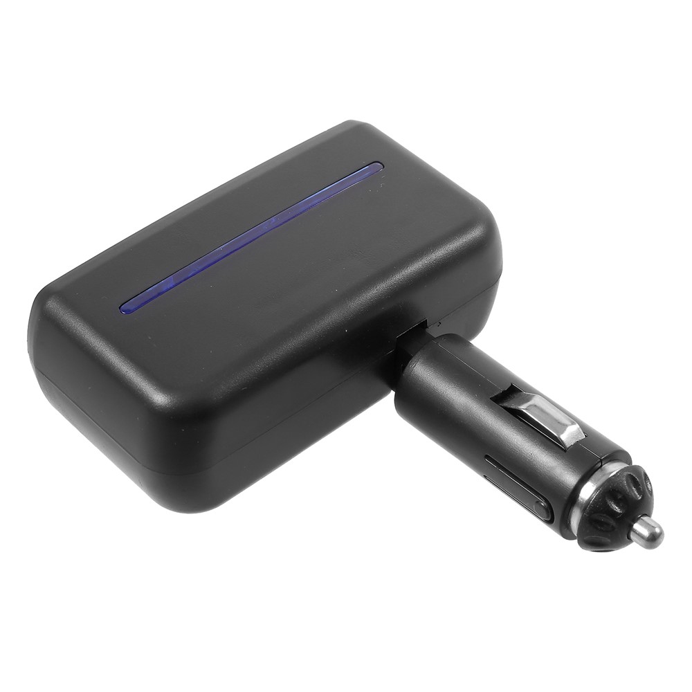 Olesson 1630 90 ° Giunto Rotante da 120W da 1 a 2 Accendino a Sigaretta + Dual USB Car Charger - Nero