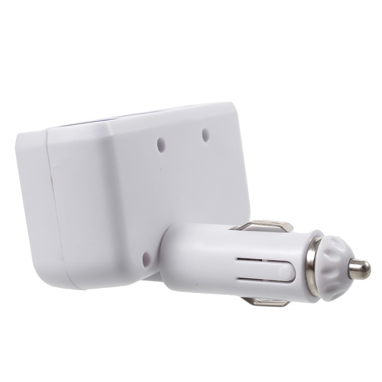 OLESSON 1630 90° Rotary Joint 120W 1 to Double Cigarette Lighter Sockets + 2 USB Ports Car Charger - White-8