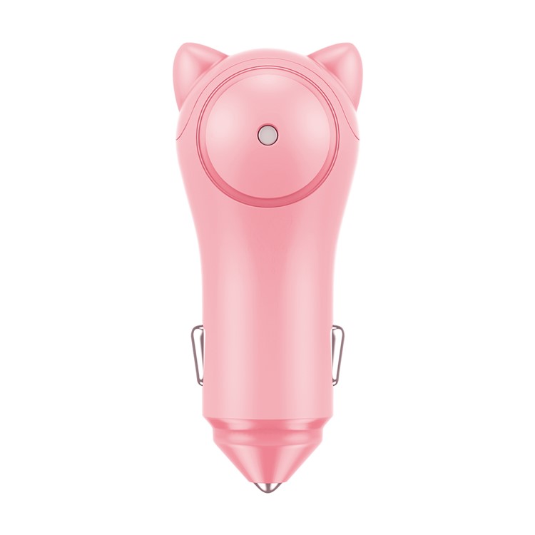 BASEUS Adorkable DC12-24V Input Dual Port Output Car Charger for iPhone iPad Samsung etc. - Pink-1