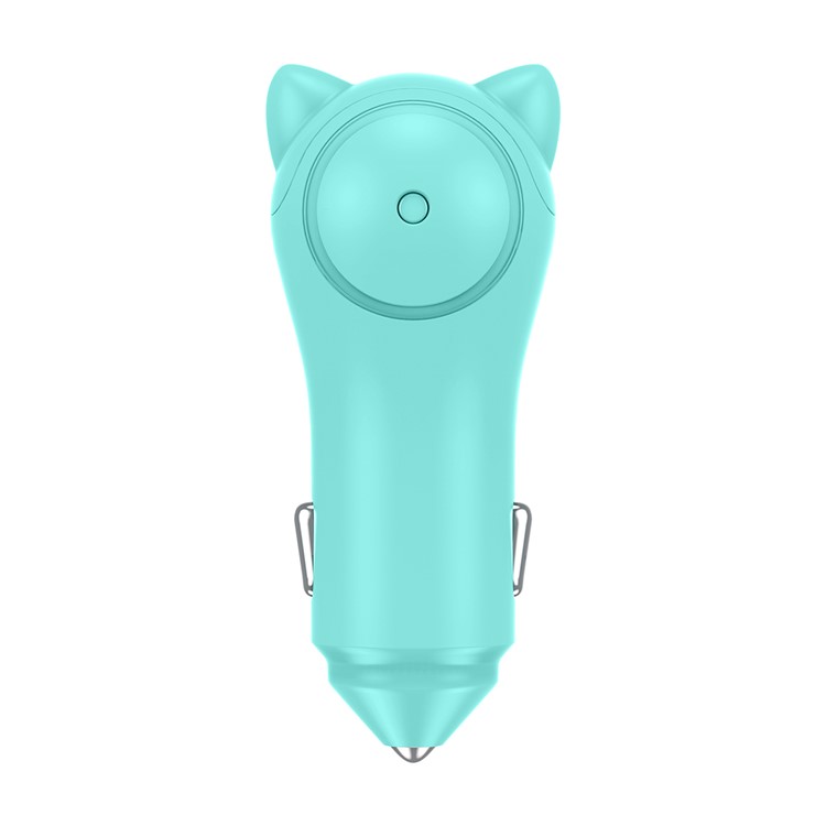 BASEUS Adorkable DC12-24V Input Dual Port Output Car Charger for iPhone iPad Samsung etc. - Cyan-1