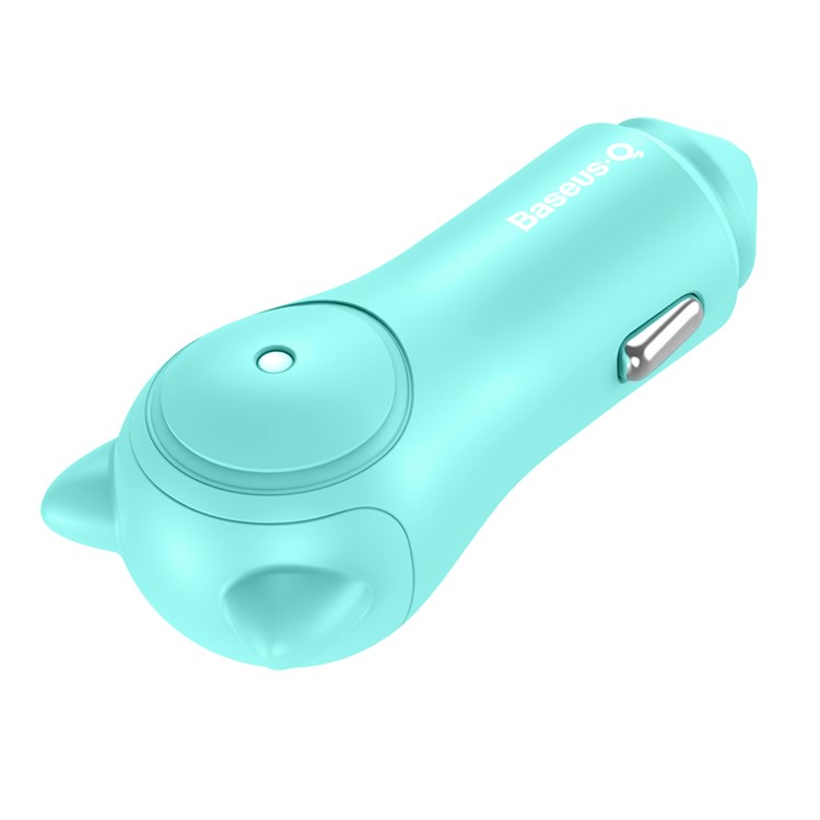 BASEUS Adorkable DC12-24V Input Dual Port Output Car Charger for iPhone iPad Samsung etc. - Cyan-3
