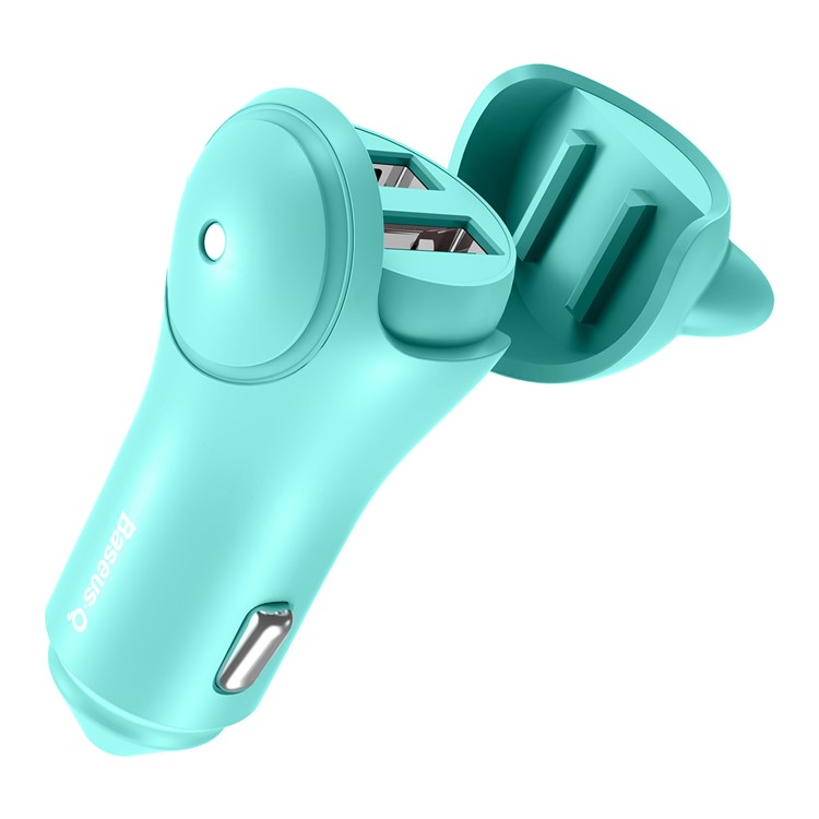 BASEUS Adorkable DC12-24V Input Dual Port Output Car Charger for iPhone iPad Samsung etc. - Cyan-6