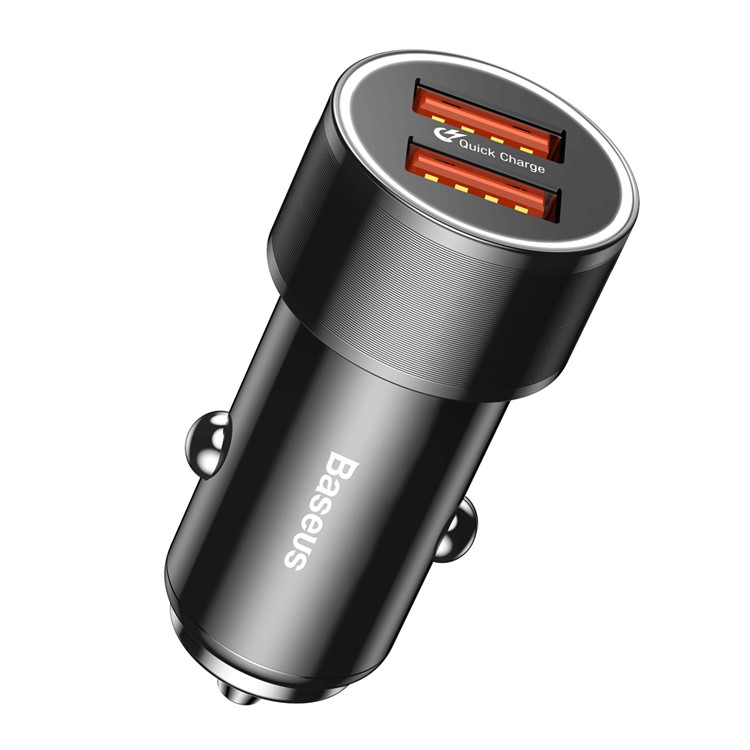 BASEUS QC3.0 Dual USB 36W Fast Car Charge Charger for iPhone Samsung - Black-1