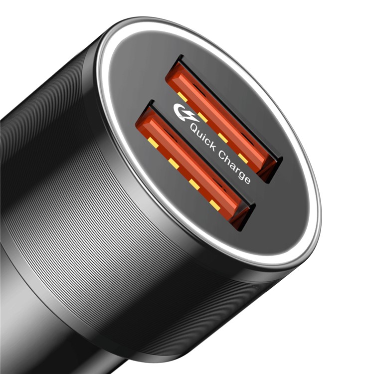 BASEUS QC3.0 Dual USB 36W Fast Car Charge Charger for iPhone Samsung - Black-5