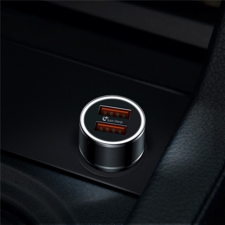 BASEUS QC3.0 Dual USB 36W Fast Car Charge Charger for iPhone Samsung - Black-8