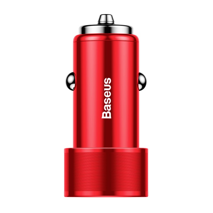 BASEUS 2 USB Ports QC3.0 36W Quick Car Charge Charger for iPhone Samsung - Red-2