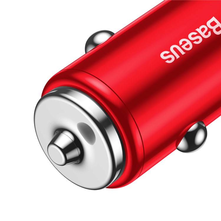 BASEUS 2 USB Ports QC3.0 36W Quick Car Charge Charger for iPhone Samsung - Red-4