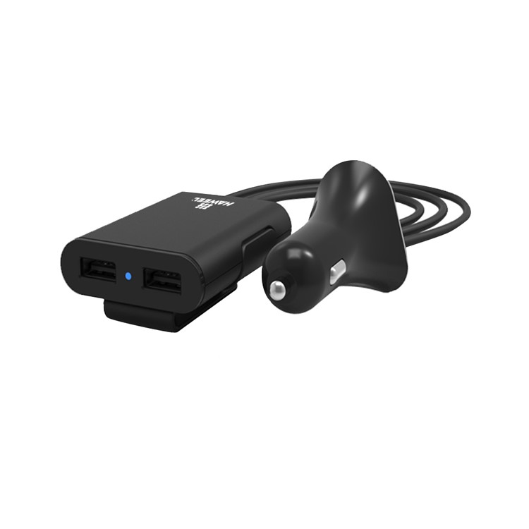 HAWEEL HWL-3001 9.6A 4 Ports USB Passenger Car Charger with Extending USB HUB 1.8m-2